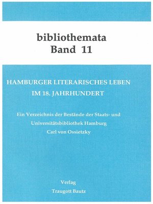 cover image of Hamburger literarisches Leben im 18. Jahrhundert